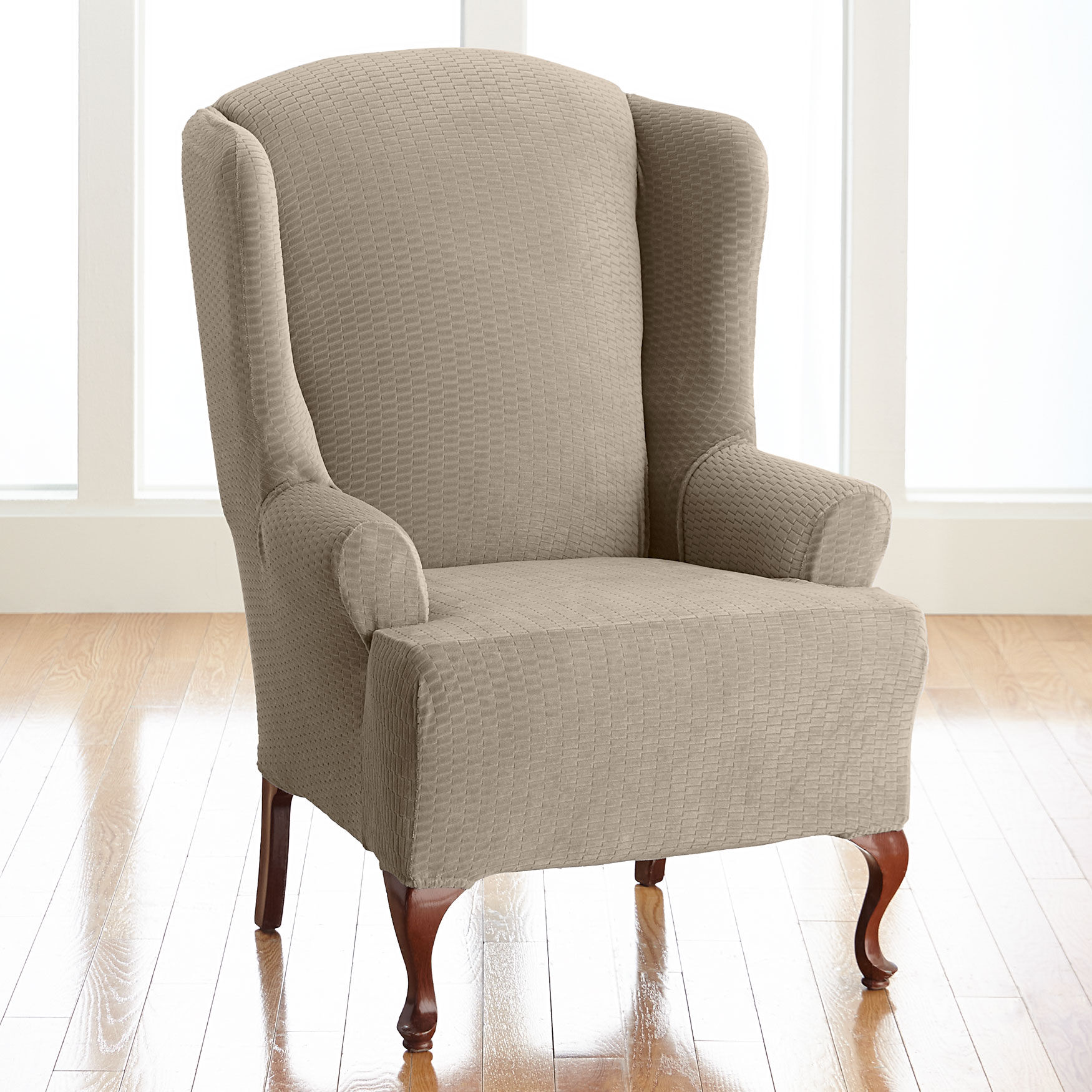 Brylanehome Bh Studio Brighton Stretch Wing Chair Slipcover, Stone - image 1 of 1