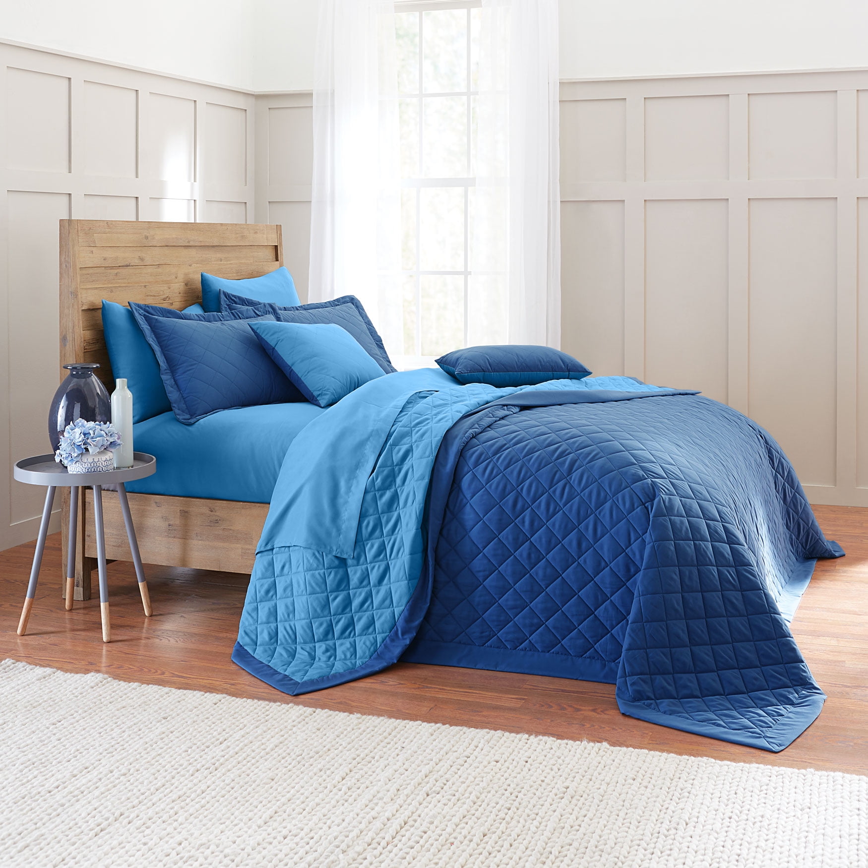 Brylanehome Bh Studio Reversible Quilted Bedspread Queen, Ocean Blue