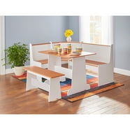 Pemberly Row Breakfast Corner Nook Kitchen Table Set in White - Walmart.com