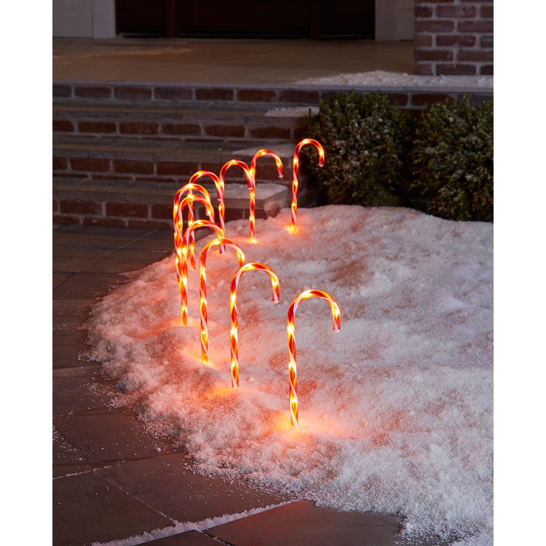 Brylanehome Christmas Candy Cane Pathway Lights, Set Of 10, Candy Cane