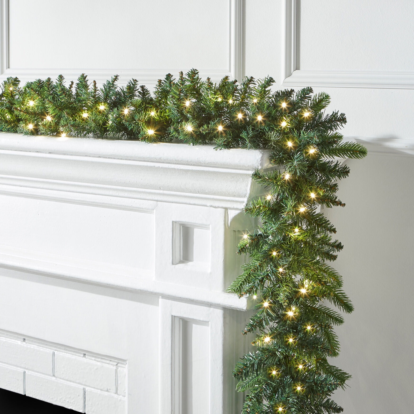 Vickerman 9' Black Fir Artificial Christmas Garland, Orange Dura-Lit LED  Lights. - Faux Christmas Garland - Indoor Seasonal Home Decor