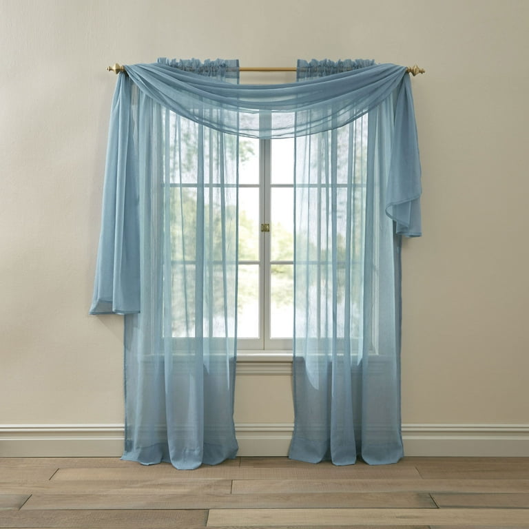 Crushed voile scarf valance deals
