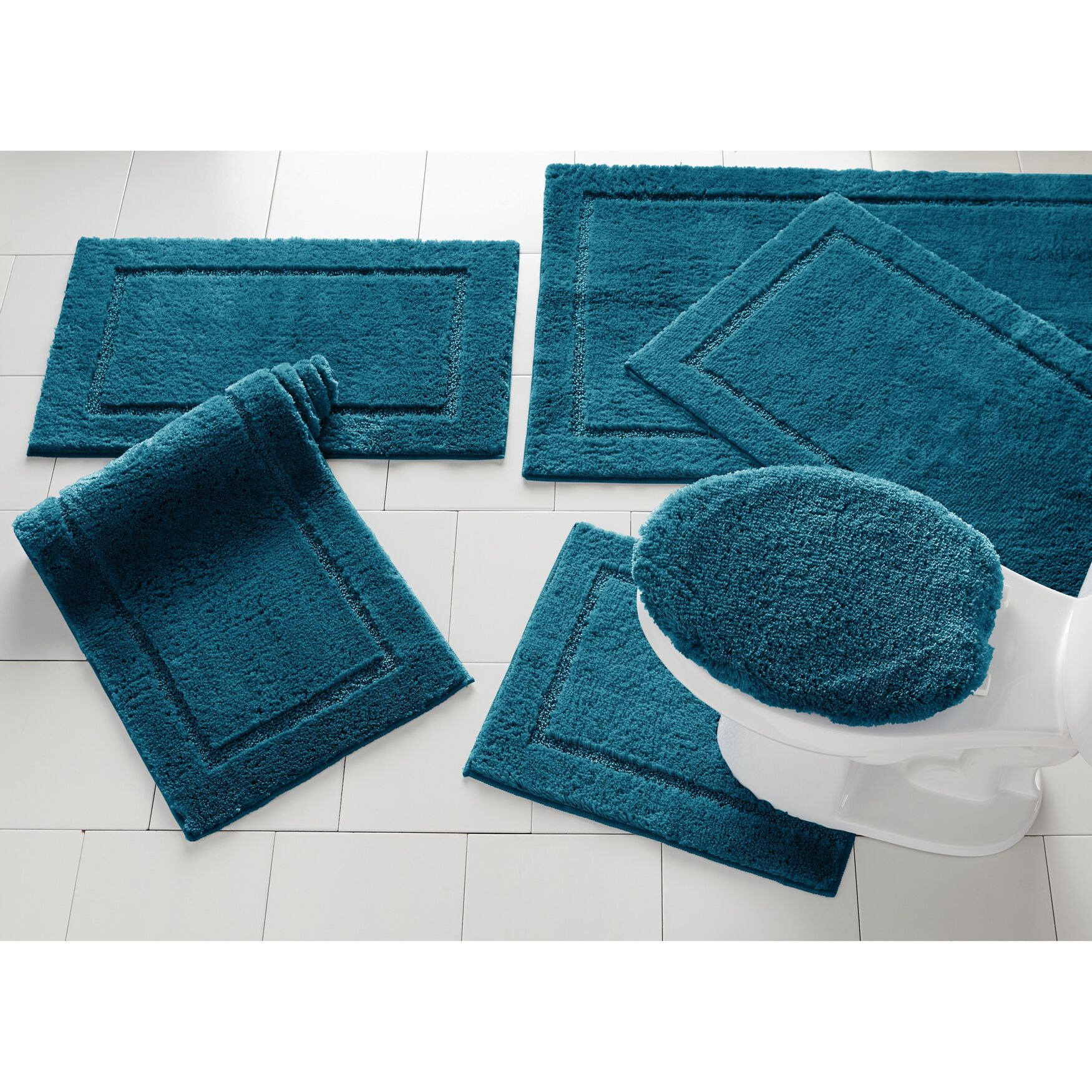 Brylanehome Luxe Rectangular Bath Rug - 20I W 34I L, Teal - Walmart.com