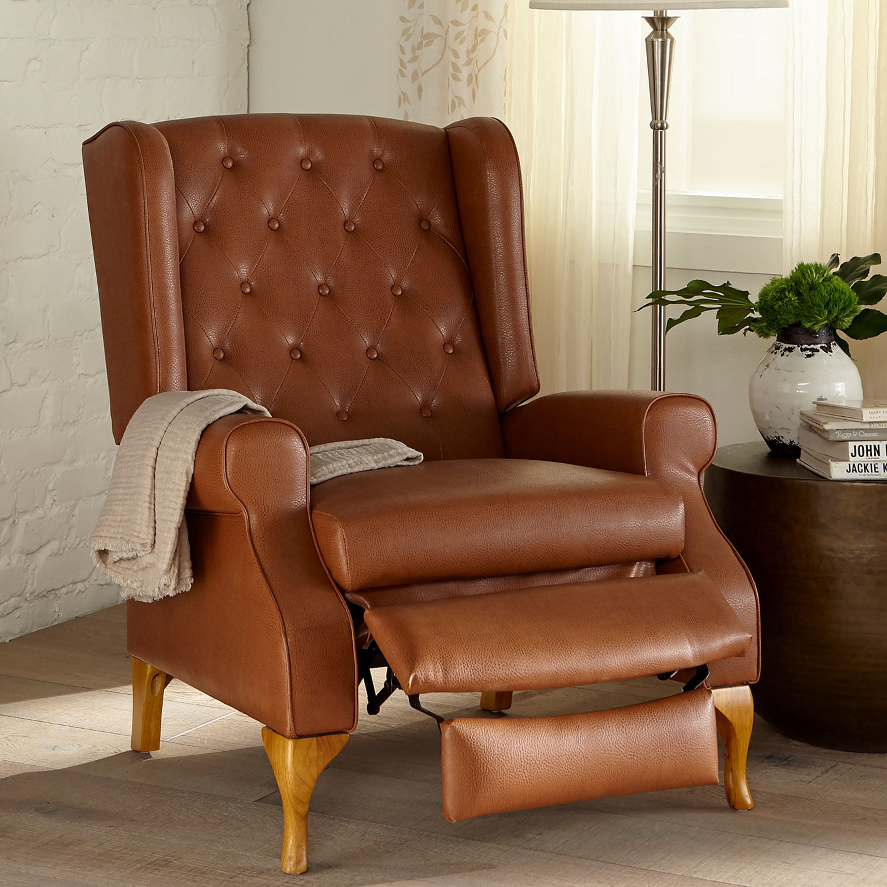 Brylanehome queen anne style tufted wingback recliner deals