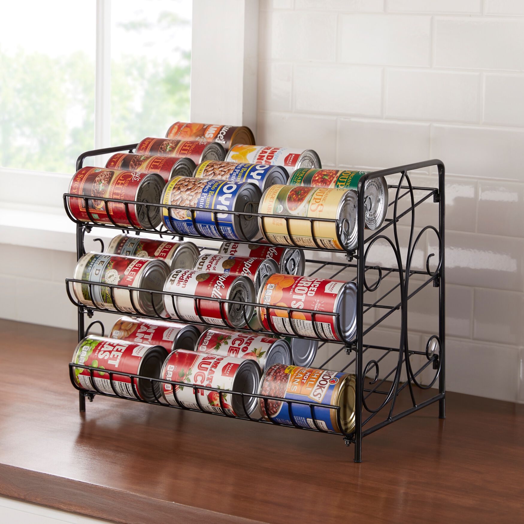 BrylaneHome Scroll 3Tier Can Organizer