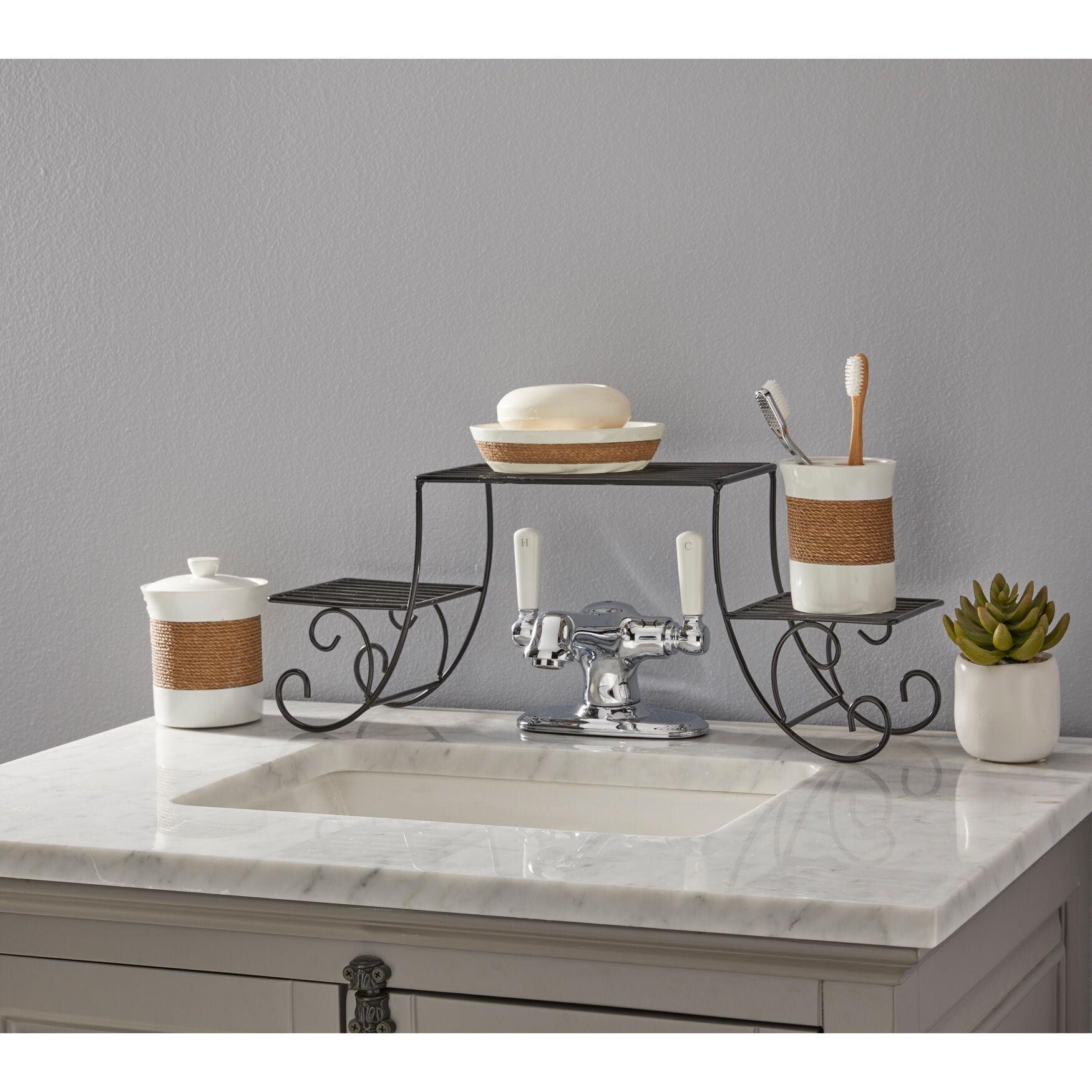 BrylaneHome Scroll OverTheSink Shelf