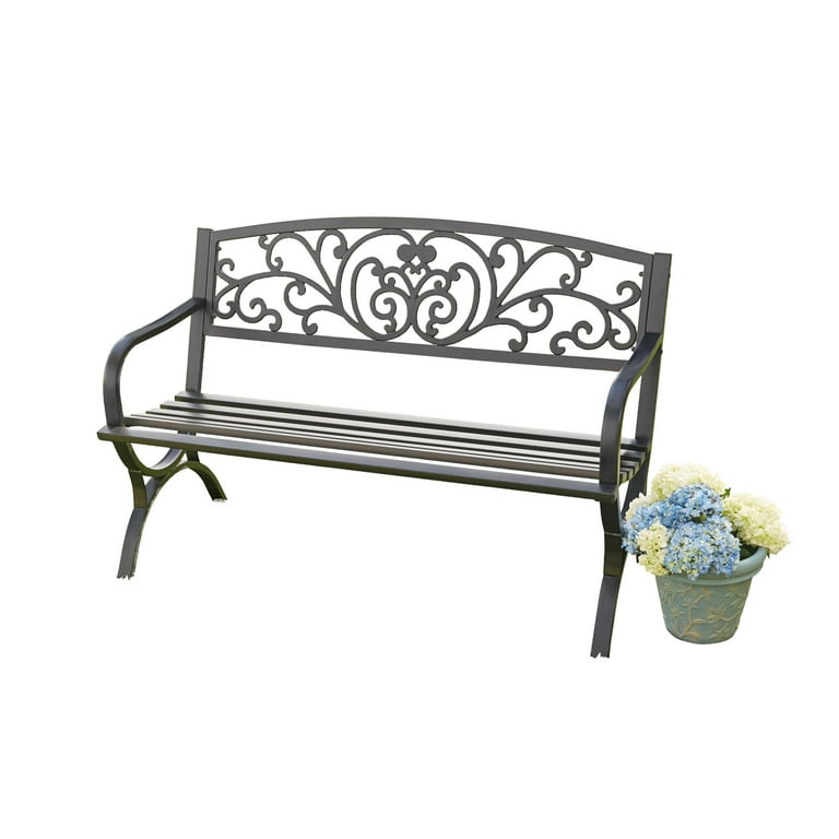 Walmart black 2024 outdoor bench