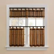 Brylanehome  Tab-Top Tier Set - 60I W 30I L, Honey Oak Brown Window Curtain
