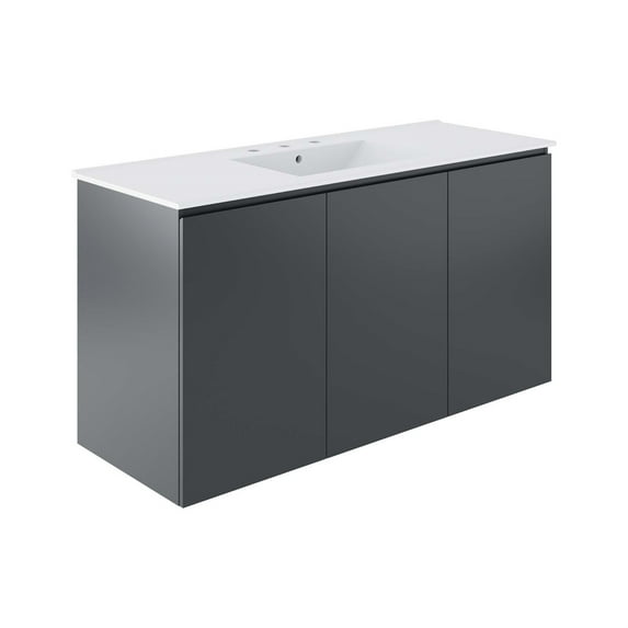 Bryn 48" Wall-Mount Bathroom Vanity - Sleek, Durable, Ample Storage