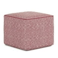 thumbnail image 1 of Brynn Boho Square Pouf in Patterned Maroon and Natural Cotton, 1 of 12