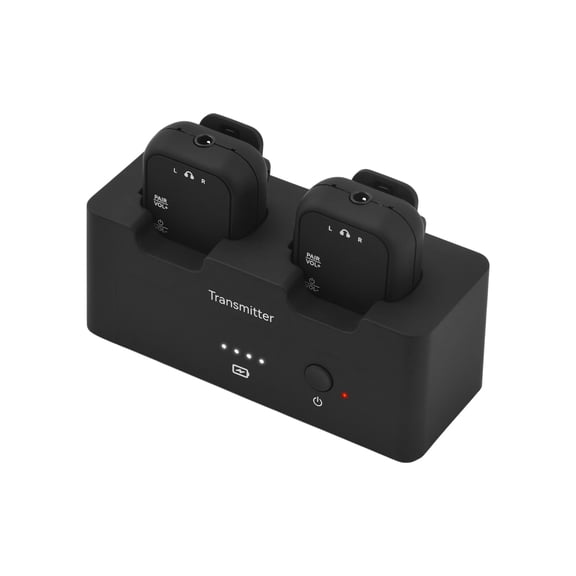 Brynna 2.4GHz Wireless IEM Transmitter and Receiver Receiver M- 2.4GHz Wireless Earphone Monitor Transmission System Rechargeable 1 Transmitter and 2 Receiver 4 Working Modes Lossless Digital