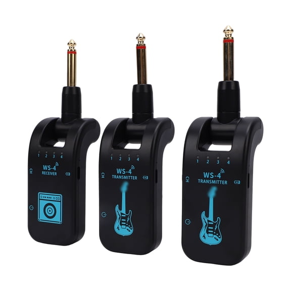 Brynna 2.4GHz Wireless System 2.4ghz 2.4GHz Wireless Guitar System Rechargeable Guitar Set Plug and Play 48K/16bit Real-time Transmission 282 Degree Rotatable Plug for Electric Guitar Bass