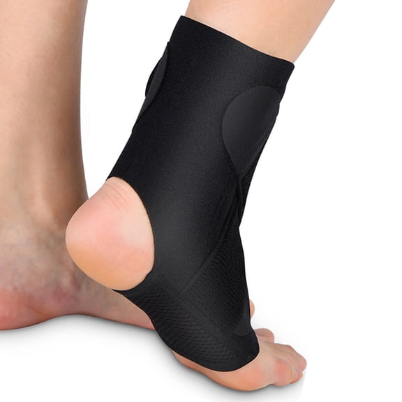 Brynna Ankle Support Sleeve Ankle Support Wrap, Dual Lateral Protection Strapping Attached Design Adjustable Tightness Effective Pain Ankle Wrap for Running