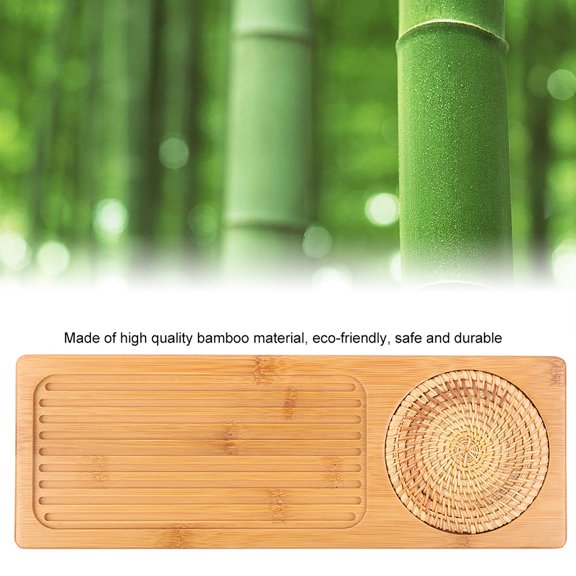 Brynna Bamboo Serving Tray Tray Portable Rectangular Shape Bamboo Tea Tray Storage Kung Fu Tea Teapot Serving Board
