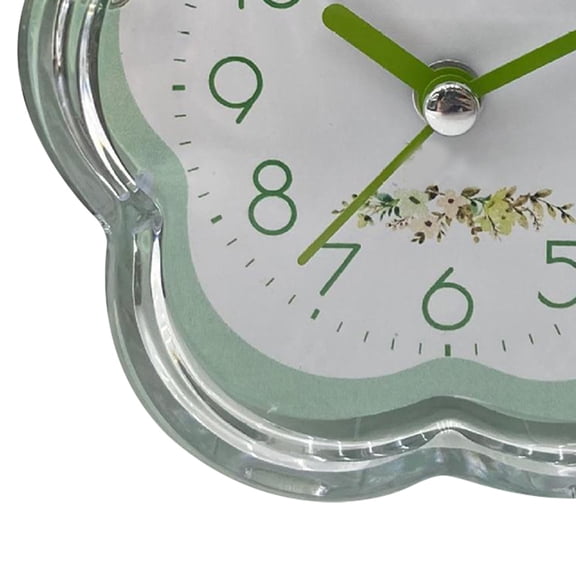 Brynna Bedside Alarm Clock Cute Alarm Clock, Lightweight Flower Shape Desktop Alarm Clock Transparent Decorative for Bedroom Green