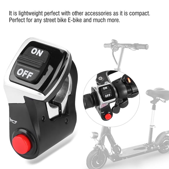 Brynna Bike Button2 in 1 Light Horn Switch Button Electric Bicycle Mountain Bike E Bike Scooter Compact PVC Handlebar Mounted 22.5mm Diameter 1.7m Cable Length
