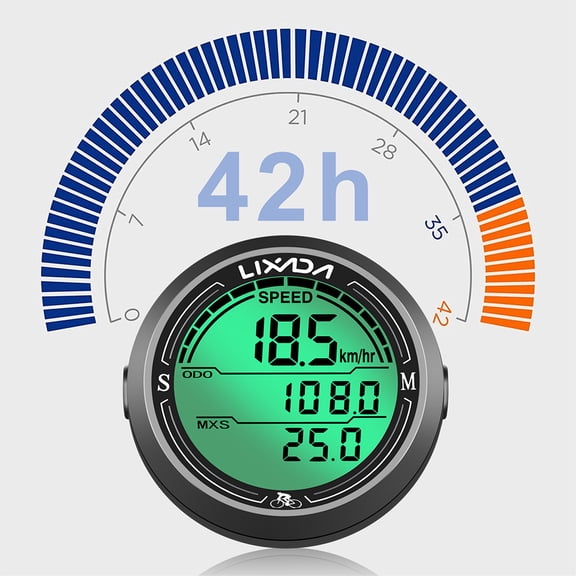 Brynna Bike ComputerWired Bike Speedometer Round Shaped Bike Computer with Backlight Screen Multifunctional Cycle Odometer for Enthusiasts ABS Material IP67 5.6x5