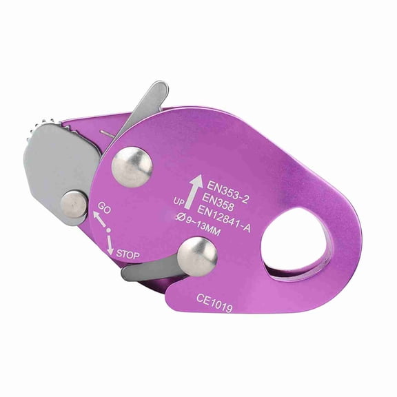 Brynna Climbing Descender GearSelf Braking Stop Descender Rope Clamp Rescue Rappel Ring Climbing Gear Purple for Rock Climbing Mountaineering