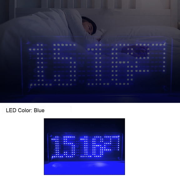 Brynna Clock Set Clock 5V Patch Digital Lattice Electronic DIY Clock Kit in Acrylic Appearance with Temperature Prompt
