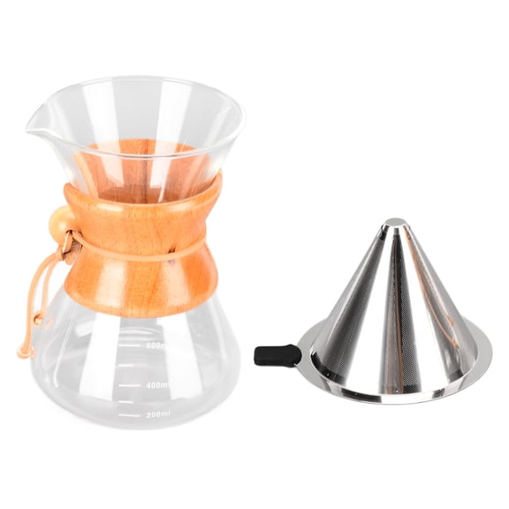 Brynna Coffee Kettle Coffee Pot, Save Time Heat Resistance Durable Pour Over Coffee Maker for Family for Cafe 600ml