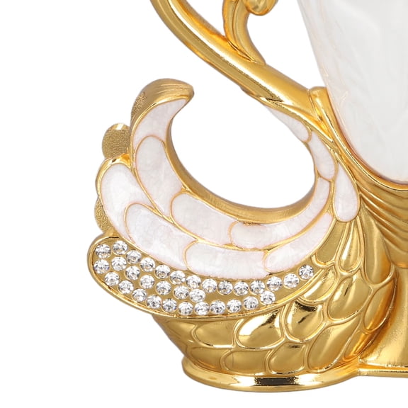 Brynna Coffee Spoon Set Swan Shape Dinnerware Set, Exquisite Swan Base Holder Spoons Set Multipurpose for Coffee for Desserts Golden