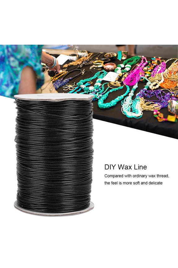 Cotton Thread Wax Line, Hand Woven Rope, Soft and Delicate 1mm Nylon Thread, with Glossy Elastic Surface for Necklace, Beaded Rope, Sewing Bags, Clothing and Sho