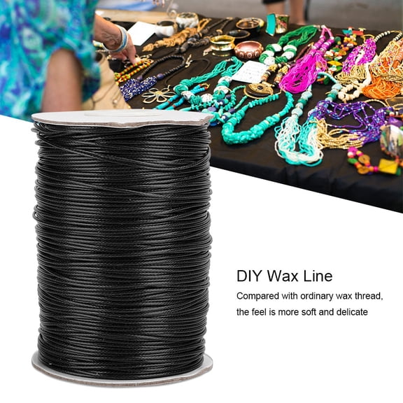 Brynna Cotton Thread Wax Line, Hand Woven Rope, Soft and Delicate 1mm Nylon Thread, with Glossy Elastic Surface for Necklace, Beaded Rope, Sewing Bags, Clothing and Sho