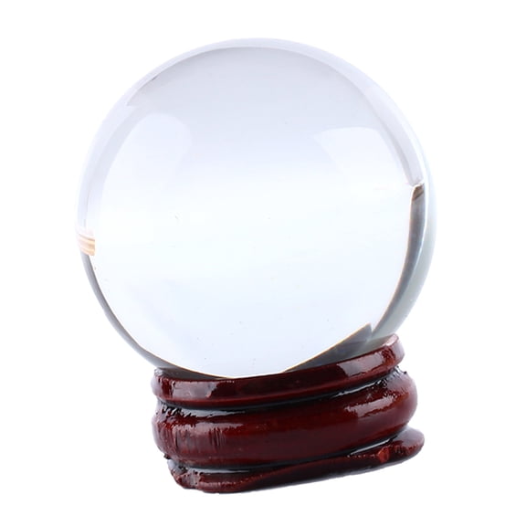 Brynna Craft Collection Gifts Natural Quartz Crystal Ball 40mm Clear Transparent Feng Shui Healing Sphere with Stand Base for Home Office Decor Meditation Divination Gift
