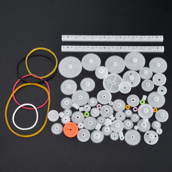 Brynna DIY Accessories Gearbox Gear, Model Toy Accessories 75pcs Plastic Gear Set DIY Robot Gear for Robot Gearbox Motor Toy