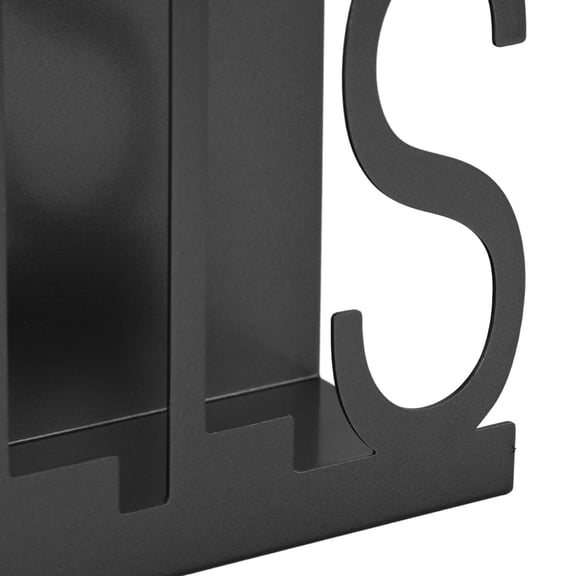 Brynna Desktop Envelope Holder Desktop Mail Holder, Sturdy Desktop Letter Organizer Spacious Space Iron High Color Fastness Cutout Design Non Slip Rubber Base for Home Black