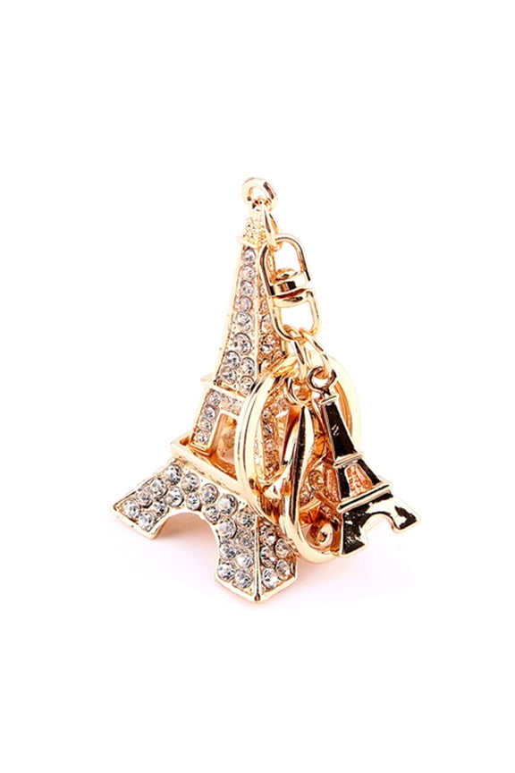 Eiffel Tower Keyring Pendant Eiffel Tower Rhinestones Keyring Charm Pendant Purse Bag Key Chain Keychain Decoration Gift Friends 6.5x3.4cm Alloy Rhinestone