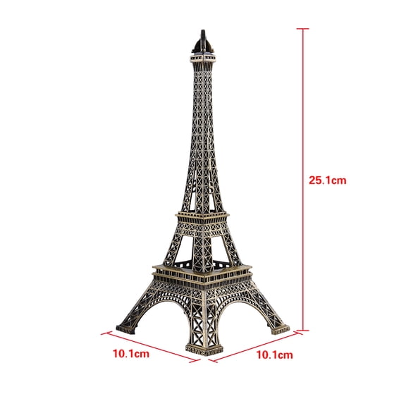 Brynna Eiffel Tower Statue Bronze Tone Paris Eiffel Tower Figurine Statue Vintage Alloy Model Decor 25CM