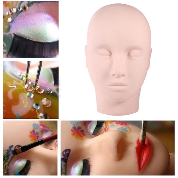 Brynna Eyelash Extensions Mannequin Head Eyelash Extensions Training Head Model Smooth Skin Easy to Clean Practice for Makeup Artists and Beauty Students