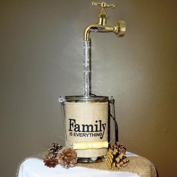 Brynna Faucet Floating Tap Fountain, Faucet Fountain Metal and Plastic for Yard Art