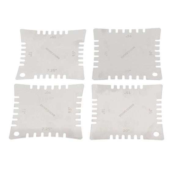 Brynna Fingerboard Fretboard Measuring Luthier Tool Stainless Steel Guitar Notched Radius Gauge, Guitar Notched Radius Gauge 4Pcs for Luthier for Fretboard Measuring