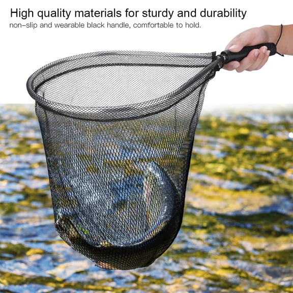 Brynna Fishing Net with HandleFly Fishing Landing Net Durable Aluminum Alloy Hoop Comfortable Handle Trout Net for Fishing Lovers