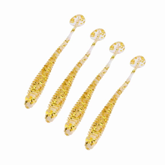 Brynna Fishing Soft Lures50PCS 5cm Soft Plastic Fishing Lures T Tail Grub Baits Fish Tackle Accessory, Performance, Lightweight, Small Size,Attract Fish, Easy to Use, Great Choice for