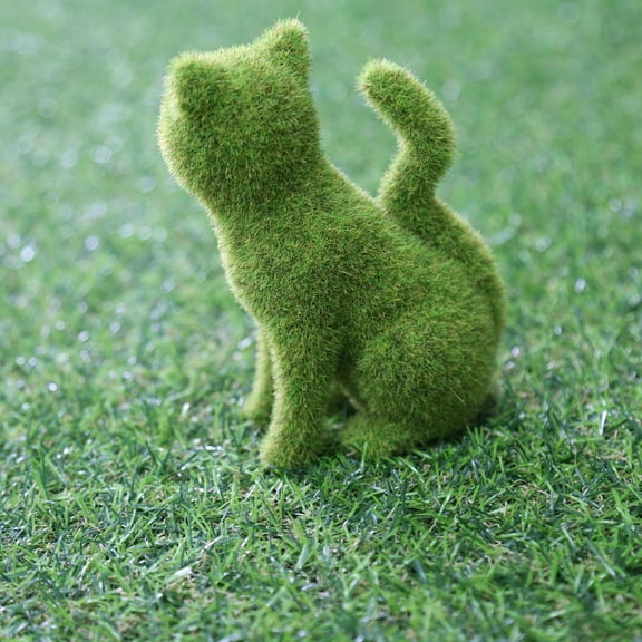 Brynna Flocking Garden Decor Decor Flocked Animal Statue European Style Handcrafted Resin Simulation Moss Flocked Figurine for Garden