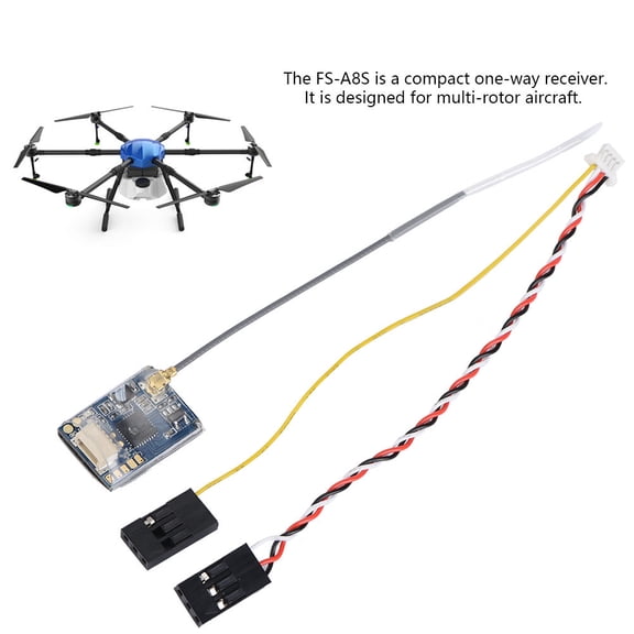 Brynna FlySky ReceiverFSA8S 2.4G 8CH Mini Receiver with PPM iBUS SBUS Output for RC Transmitter Minirotor Aircraft
