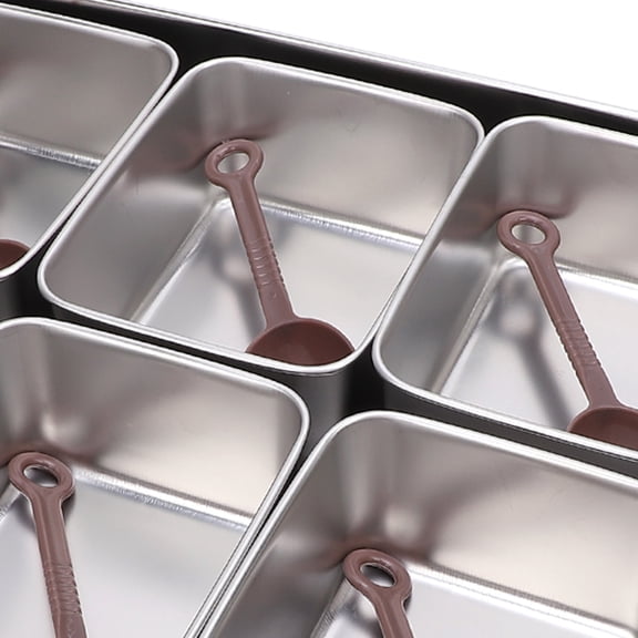 Brynna Garnish Serving Tray 8 Compartment Condiment Caddy with Lid Dispenser,Tray Server Serving Tray, Party Garnish Caddy with 8 Spoons for Bar Accessories Fruit Salad Buffet BBQ Kitchen
