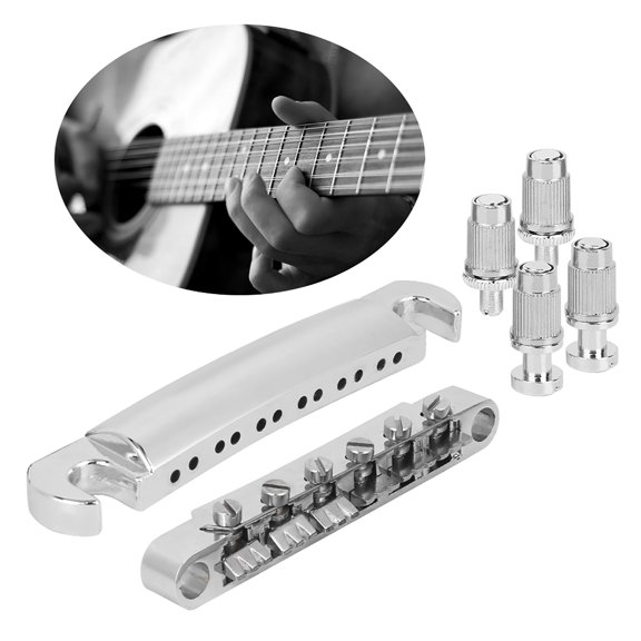 Brynna Guitar Parts Zinc Alloy Bridge, Guitar Bridge Full Set for Musical Instrument