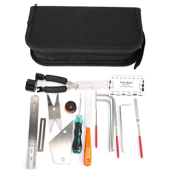 Brynna Guitar String Winder Guitar Repair Maintenance Tool Kit 3 in 1 String Winder Leveling Ruler Fret Sanding File For Luthier Guitarist