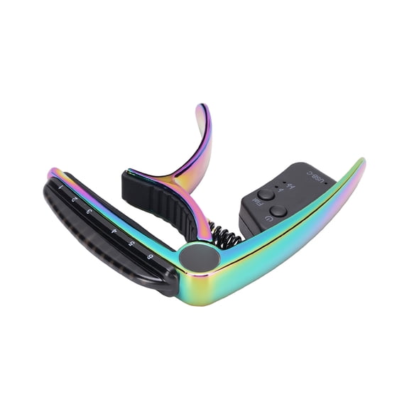 Brynna Guitar Tuning Clamp Zinc Alloy Guitar Capo Tuner with LED Display, USB Rechargeable 2 in 1 Guitar Tuner Capo for Acoustic, Classical, Bass