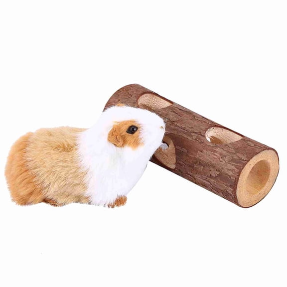 Brynna Hamster Exercise Tube Wooden Animal Exercise Tube Chew Toy for Hamster Rabbit Ferret Guinea Pig Playtime Tunnel