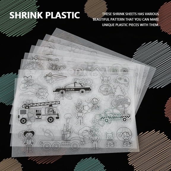Brynna Heat Shrink Sheet Shrink Plastic Sheets, DIY Craft Tool for Kids, with Beautiful Patterns, Easy to Use, 8 Sheets, Girls Style, Boys Style, Suitable for Key Chains, Ornaments