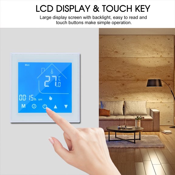 Brynna Intellight Temperature Controller WiFi Smart Thermostat Temperature Controller LCD Display Week Programmable for Water/Gas Boiler Ewelink APP Control Compatible with Home