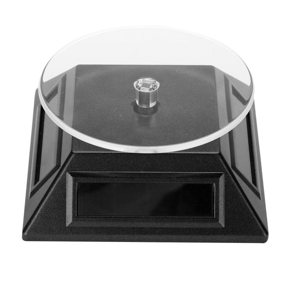 Brynna Jewelry Showcase Solar Showcase 360 Degrees Turntable Rotating Jewelry Display Stand Organizer for Watch Phone Crystal Accessories Black
