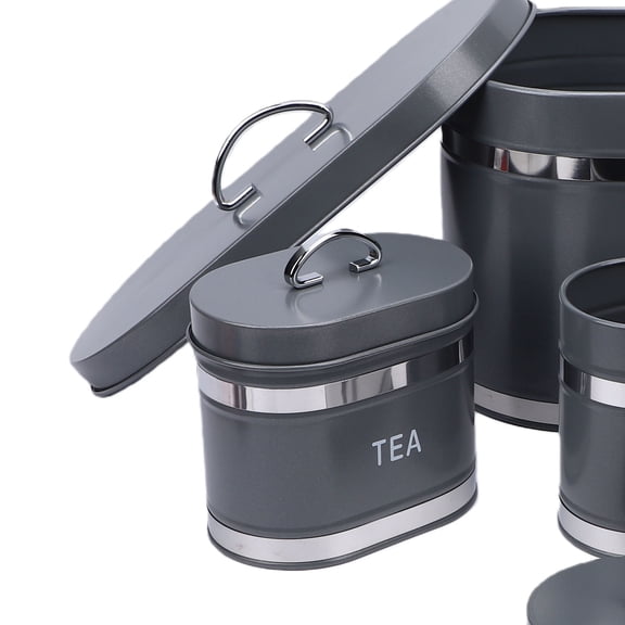 Brynna Kitchen Countertop Metal Bread Box Bread Bread Box Canisters Set Airtight Metal Iron Bread Bin with Coffee Tea Sugar Canisters for Kitchen Storage