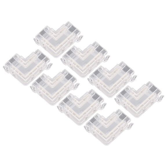 Brynna LED Adapter Connectors Cob LED Strip Connectors, 4 Pin 10mm L Shaped LED Light Strip Connectors 8PCS for Home