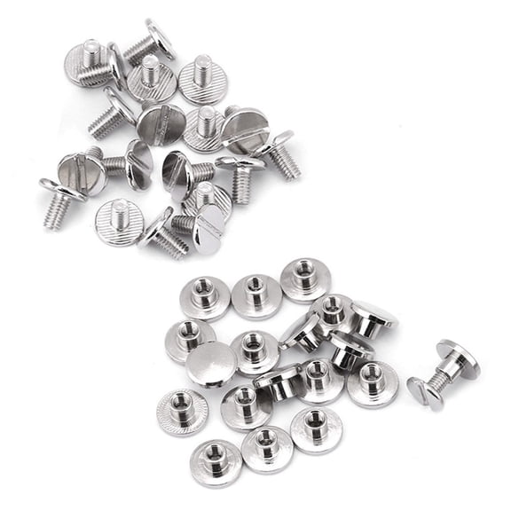 Brynna Leather Belt Repair Rivets Brass Threaded Rivets Nuts Nail Screws with 20Pcs Rivets and 20Pcs Screws for Leather Craft Repair